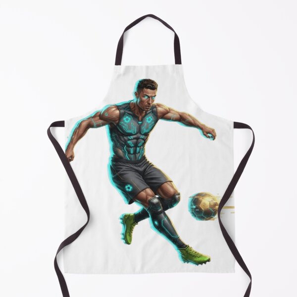 Item preview, Cyberpunk Cristiano Ronaldo: Futuristic CR7 Kicking Glowing Soccer Ball Fan Art designed and sold by Scorpio Art.
