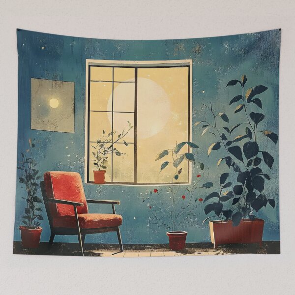 Item preview, Boho Cozy Room With Chair, Window, And Sunset  designed and sold by DEC02.