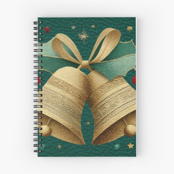 Item preview, Golden Christmas Bells with Holly and Ribbon 2 designed and sold by FlaskLab.
