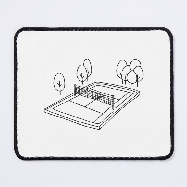 Item preview, A tennis court with net beside a tree park designed and sold by rasagamastore.