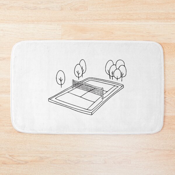 Item preview, A tennis court with net beside a tree park designed and sold by rasagamastore.