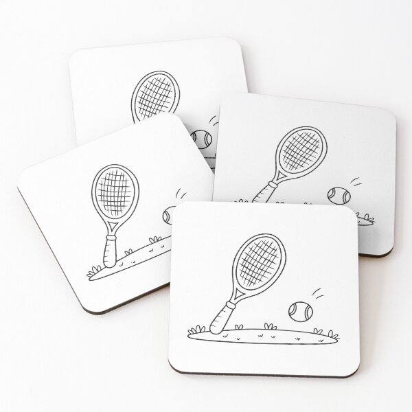 Item preview, A tennis racket beside a bouncing ball on grass designed and sold by rasagamastore.