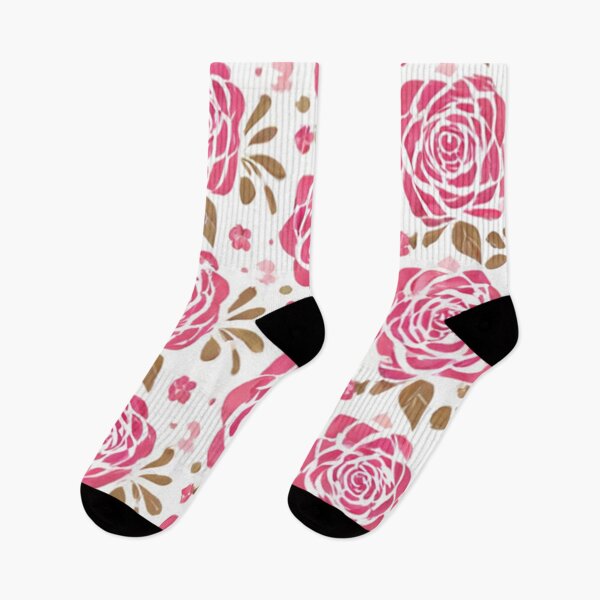Item preview, Seamless pattern of pink roses and leaves with soft white background designed and sold by SassyArtistry.