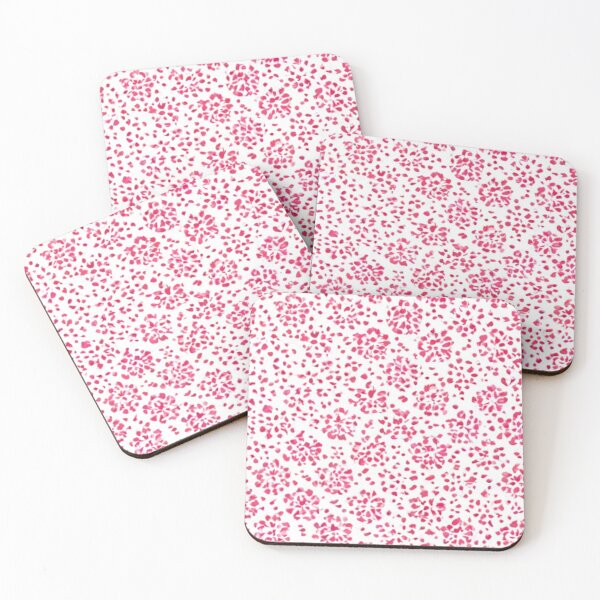 Item preview, pink floral micro pattern on white background designed and sold by SassyArtistry.