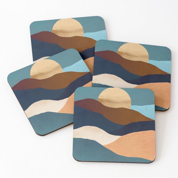 Item preview, Boho Style Abstract Mountain Landscape Art With Sunset  designed and sold by DEC02.