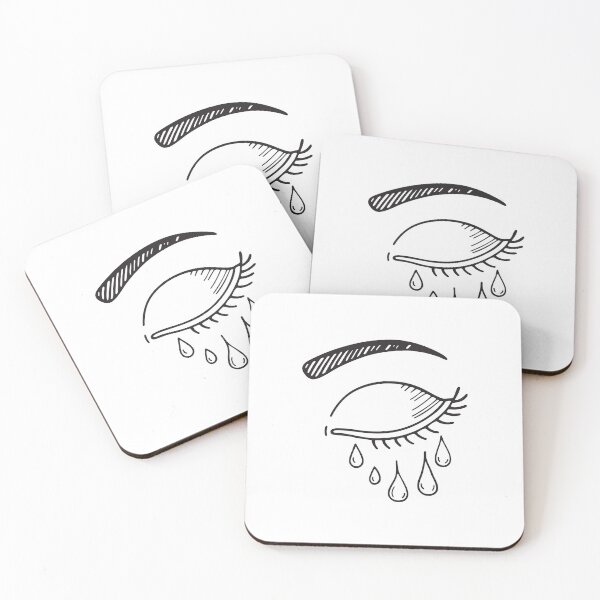 Item preview, Tears dropping from a closed eye with curved brow designed and sold by rasagamastore.