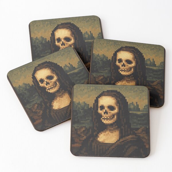 Item preview, 8-Bit Skeleton Mona Lisa Art designed and sold by randa102.