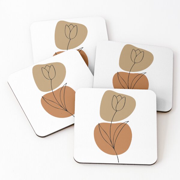 Item preview, Boho Warm Earthtones Casual Sophisticated Flower Line Drawing designed and sold by DEC02.