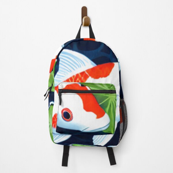 Item preview, colorful koi fish swimming with lotus leaves pattern designed and sold by SassyArtistry.