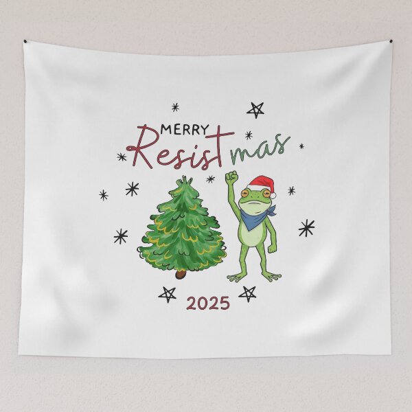 Item preview, Funny Portland Frog Merry Resistmas Frog Christmas Frog Meme designed and sold by jillianhanna.