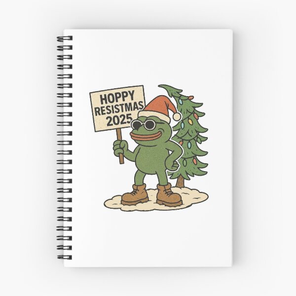Item preview, Hoppy Resistmas Frog 2025 Marry Christmas 2025 Frog Lover Protest Frog    designed and sold by jillianhanna.