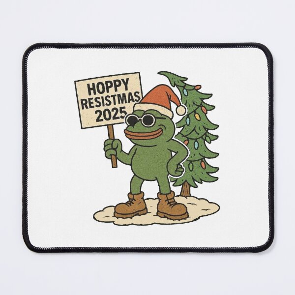 Item preview, Hoppy Resistmas Frog 2025 Marry Christmas 2025 Frog Lover Protest Frog    designed and sold by jillianhanna.