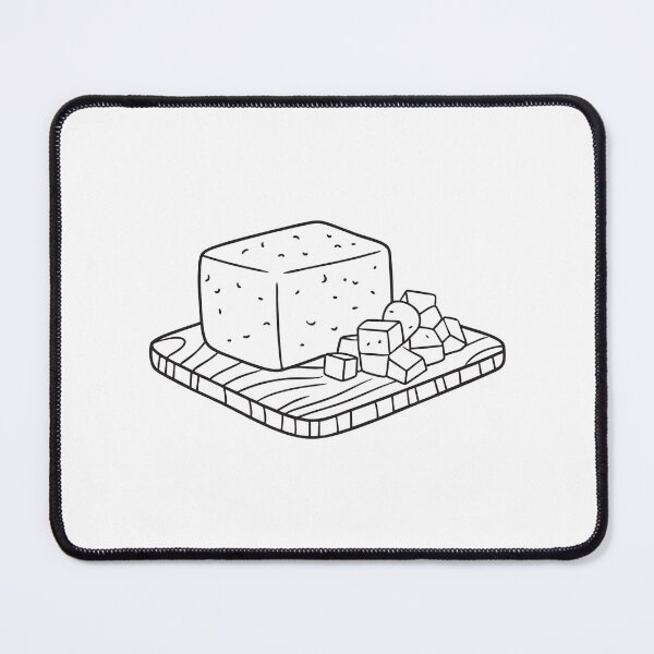 Item preview, A block of tofu beside chopped vegetables on a cutting board designed and sold by rasagamastore.