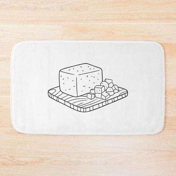 Item preview, A block of tofu beside chopped vegetables on a cutting board designed and sold by rasagamastore.