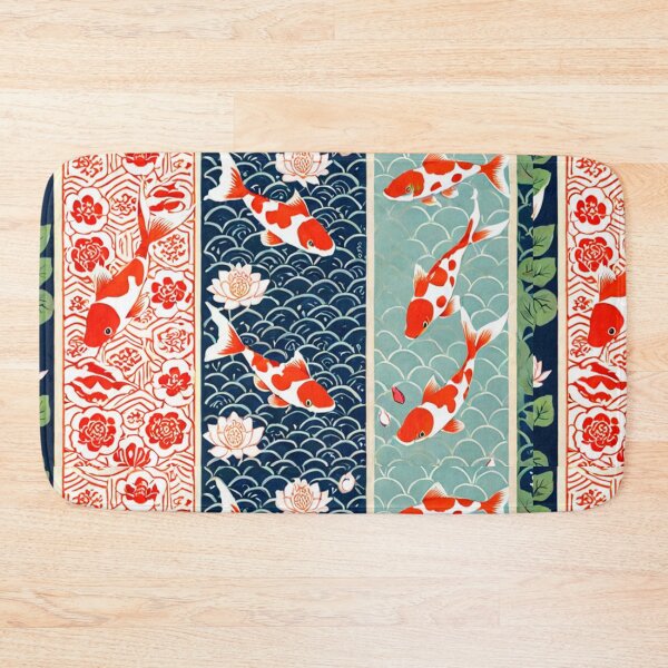 Item preview, japanese koi fish tattoo pattern with lotus flowers designed and sold by SassyArtistry.