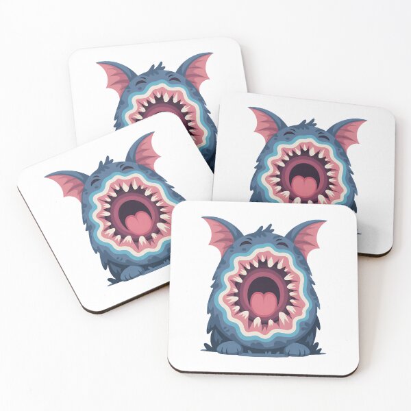 Item preview, Cute Yawning Monster: Graphic Blue Creature with Big Mouth designed and sold by RudArtAI.