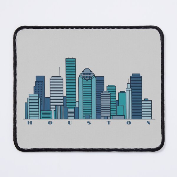 Item preview, Houston Skyline Minimalist Illustration – Modern Blue Cityscape Art Print designed and sold by SimplyJasper.
