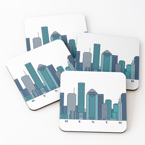 Item preview, Houston Skyline Minimalist Illustration – Modern Blue Cityscape Art Print designed and sold by SimplyJasper.