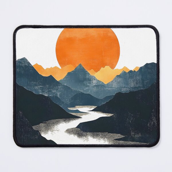Item preview, Boho Abstract Landscape: Mountain Sunset Modern Contemporary Art designed and sold by DEC02.