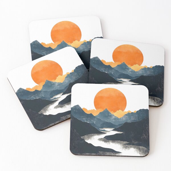 Item preview, Boho Abstract Landscape: Mountain Sunset Modern Contemporary Art designed and sold by DEC02.