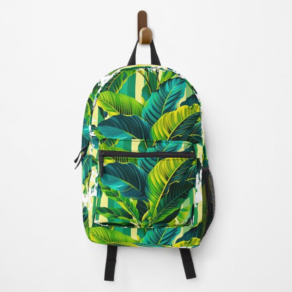 Item preview, Tropical Palm Leaves Colorful Designs On Striped Background designed and sold by DEC02.