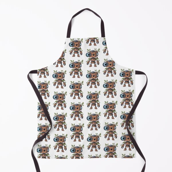 Item preview, Cute Wooden Robot: Kawaii Nature-Bot with Leaves Illustration designed and sold by RudArtAI.