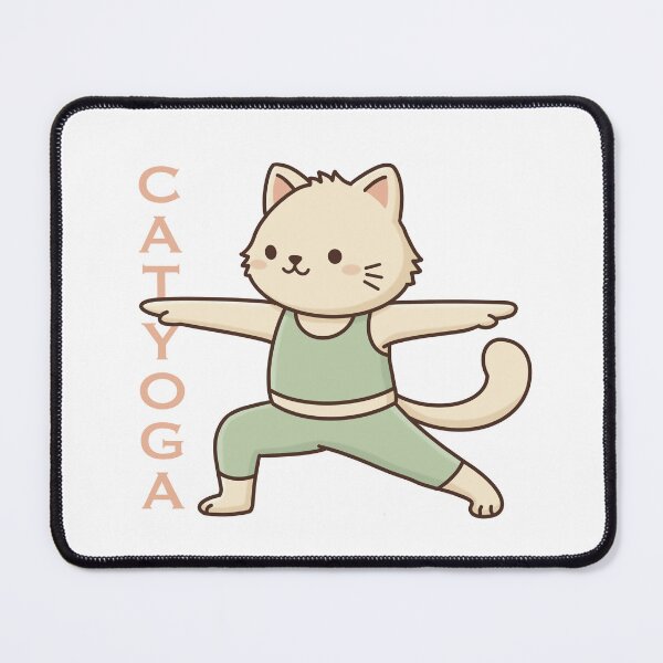 Item preview, Cute Cat Yoga Warrior Pose | Kawaii Yoga Cat Illustration designed and sold by holywarter.