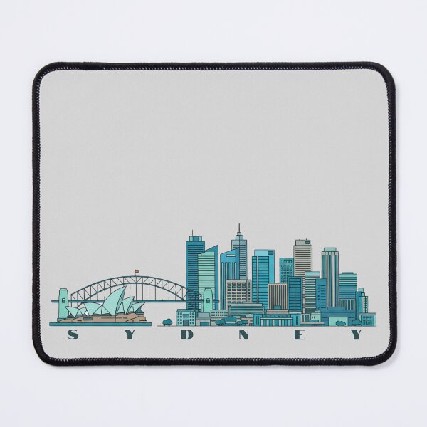 Item preview, Sydney Skyline Minimalist Illustration – Modern Blue Cityscape Art Print designed and sold by SimplyJasper.