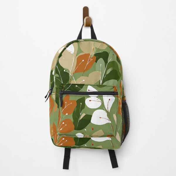 Item preview, Boho Abstract Leaves In Green, Earthtones, And Orange designed and sold by DEC02.