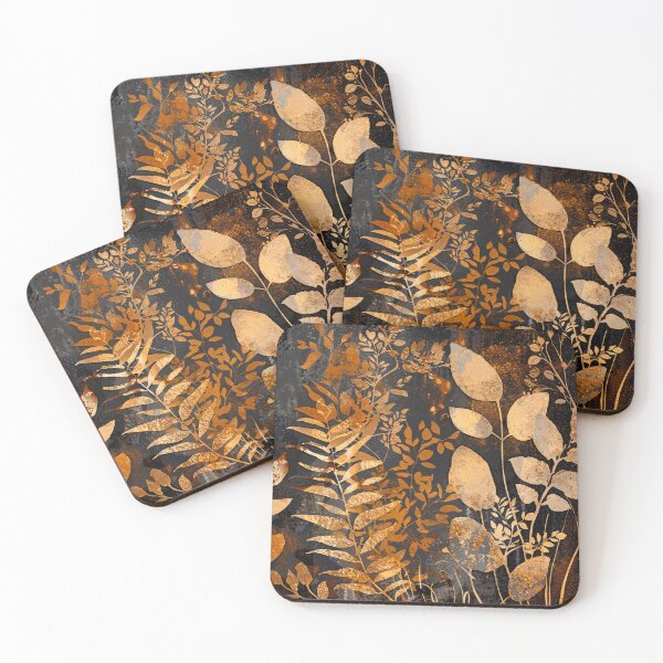 Item preview, Boho Golden Earthtone Nutmeg Hues Textured Leaves Art designed and sold by DEC02.