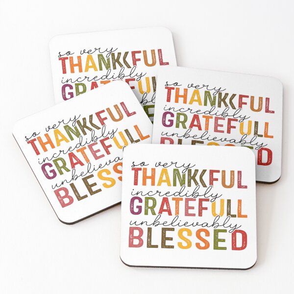 Item preview, Thankful Grateful Blessed, Thanksgiving designed and sold by toongstudio.