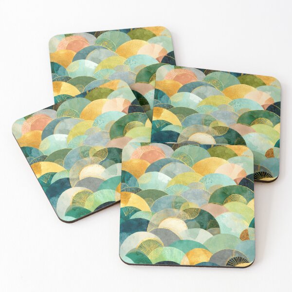 Item preview, Boho-Style Seafoam Green And Golden Designs Pattern designed and sold by DEC02.