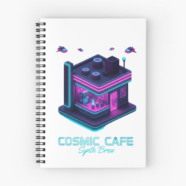 Item preview, Cosmic Cafe Synth Brew - Retro Futurism Neon Coffee Shop & Space Robots designed and sold by MonaRose_Art.