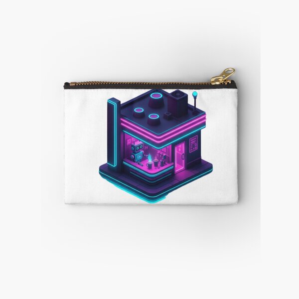 Item preview, Cosmic Cafe Synth Brew - Retro Futurism Neon Coffee Shop & Space Robots designed and sold by MonaRose_Art.