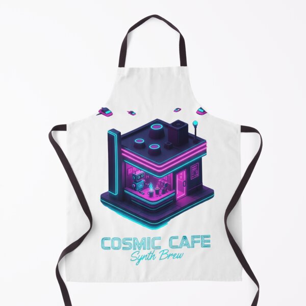 Item preview, Cosmic Cafe Synth Brew - Retro Futurism Neon Coffee Shop & Space Robots designed and sold by MonaRose_Art.