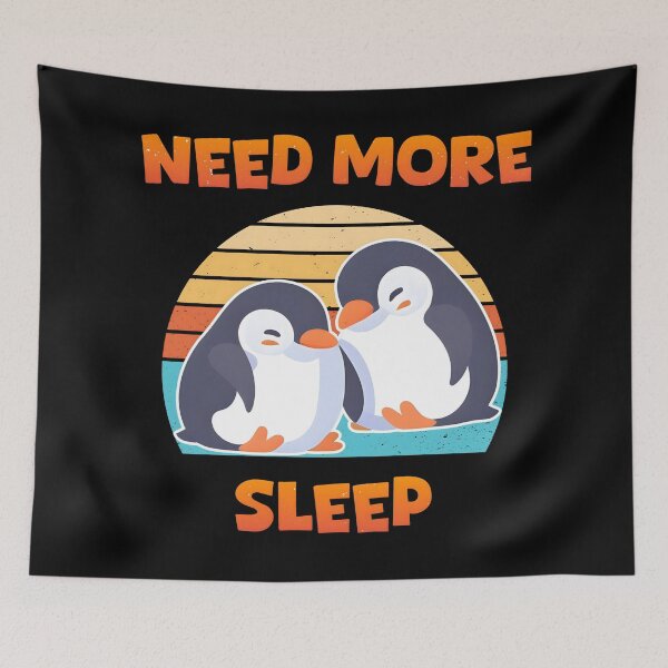 Item preview, Need More Sleep Sleeping Penguin Cute Napping Couple Bedtime designed and sold by at85productions.