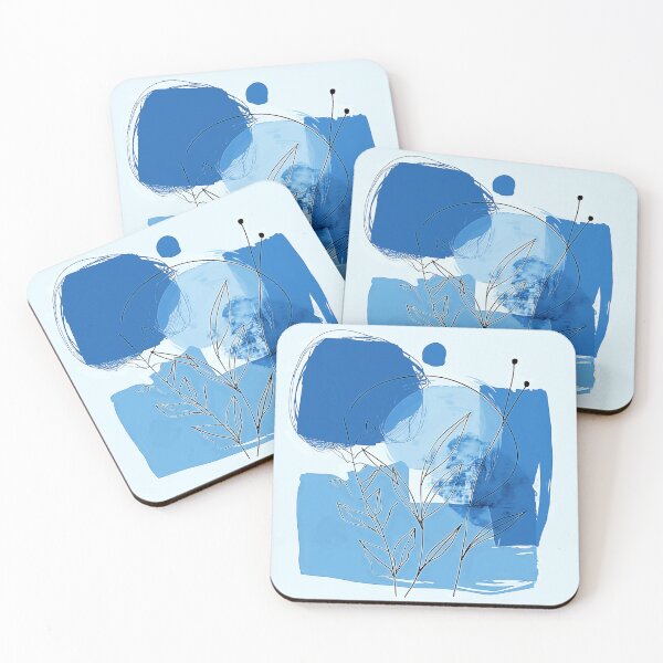 Item preview, Boho-Style Cool Calming Blue Colors Abstract Art designed and sold by DEC02.