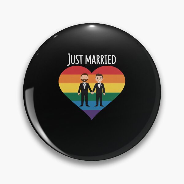 Item preview, Gay Couple Just Married Rainbow LGBT Wedding designed and sold by khorbiasieno.
