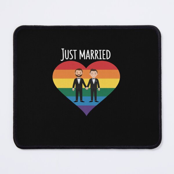 Item preview, Gay Couple Just Married Rainbow LGBT Wedding designed and sold by khorbiasieno.