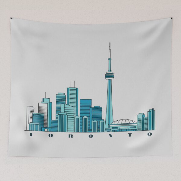 Item preview, Toronto Skyline Minimalist Illustration – Modern Blue Cityscape Art Print designed and sold by SimplyJasper.