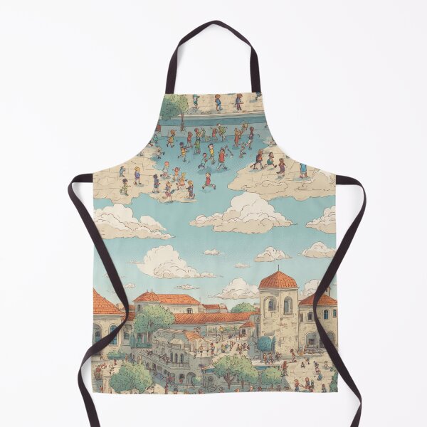 Item preview, Sunny Village Stroll – Whimsical Townscape Pattern designed and sold by casualnature.