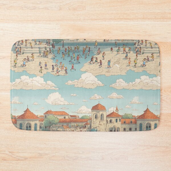 Item preview, Sunny Village Stroll – Whimsical Townscape Pattern designed and sold by casualnature.