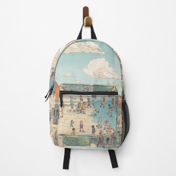 Item preview, Sunny Village Stroll – Whimsical Townscape Pattern designed and sold by casualnature.