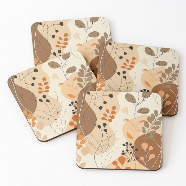 Item preview, Boho Warm Earthtones Elegant Abstract Leaves Design Art designed and sold by DEC02.