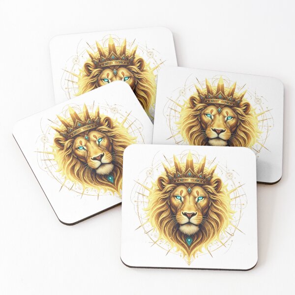 Item preview, Majestic Lion King with Golden Crown - Regal Zodiac Leo Spirit Art designed and sold by MonaRose_Art.