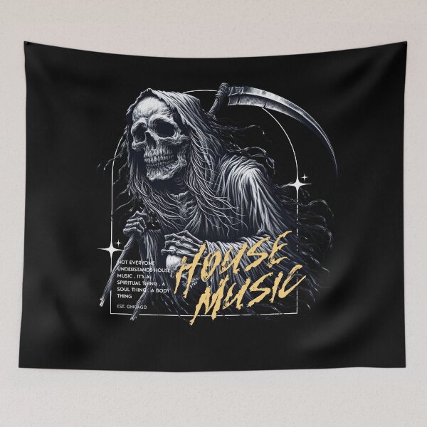 Item preview, HOUSE MUSIC  - The Groove Reaper (White)  designed and sold by Discothreadz.