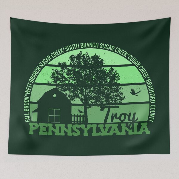 Item preview, Troy Pennsylvania Sunset Retro Vintage Local Pride Logo designed and sold by CRHPOD20.