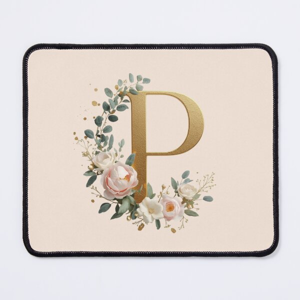 Item preview, Floral Gold Letter P Monogram – Coquette Christian Wall Art, Elegant Blush Rose Initial Print, Faith-Inspired Feminine Gift designed and sold by AmenAlways.