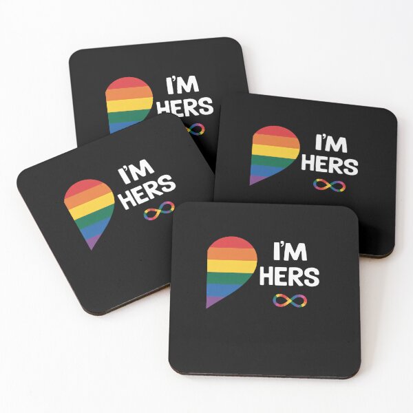 Item preview, I'm Hers Shes Mine Lesbian Couples Matching LGBT Pride Flag designed and sold by VasilisLamArt.