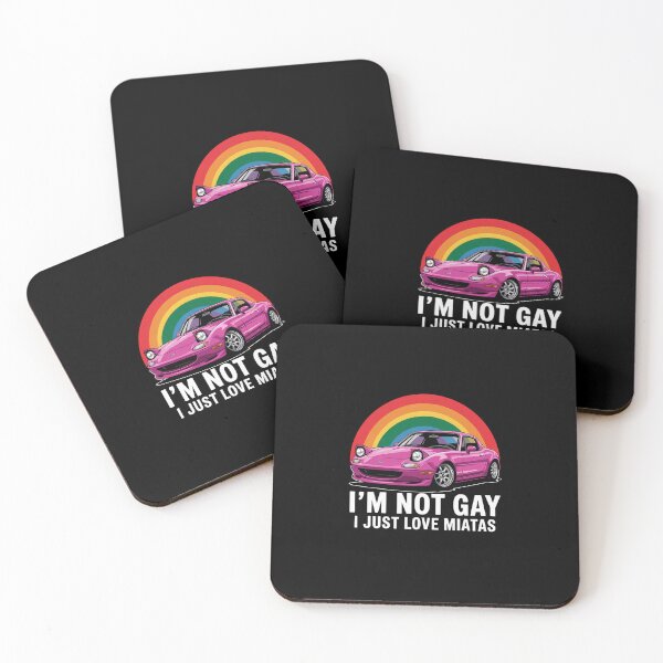 Item preview, I’m Not Gay I Just Love Miatas LGBT Rainbow Lesbian Pride designed and sold by khorbiasieno.